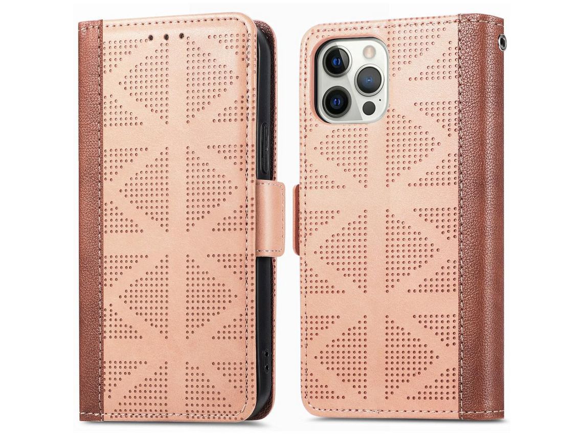 Capa PU padrão de losango cruzado caqui para iPhone 12 Pro Max 6.7