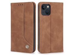 Capa PU absorção magnética com apoio marrom para iPhone 13 mini 5.4