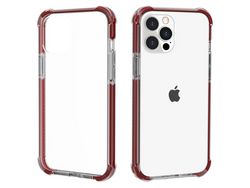 Capa de acrílico transparente de quatro cantos engrossado claro, à prova de choque cinza/laranja para iPhone 13 Pro 6.1