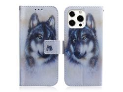 Capa PU + TPU magnético com suporte Wolf para iPhone 13 Pro Max 6.7