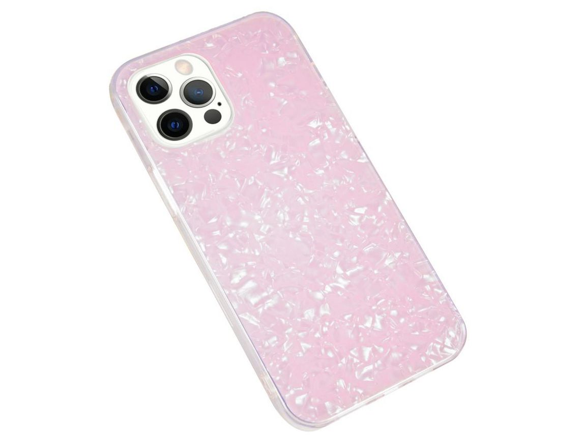 Capa TPU + acrílico IPAKY anti-riscos rosa para iPhone 12/12 Pro 6.1