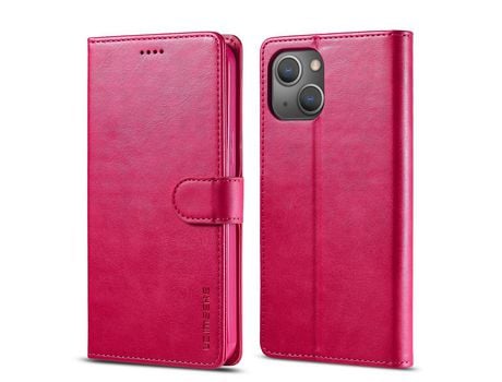 Capa PU + TPU LC.IMEEKE com suporte e porta-cartões vermelhos para iPhone 13 6.1