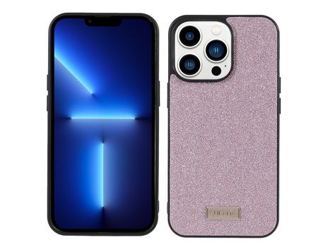 Capa TPU + PU SULADA anti-riscos, glitter rosa para iPhone 13 Pro Max 6.7