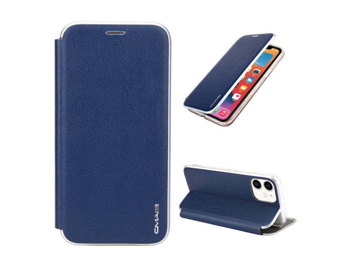 Capa TPU + PU revestido azul para Apple iPhone 12 Mini