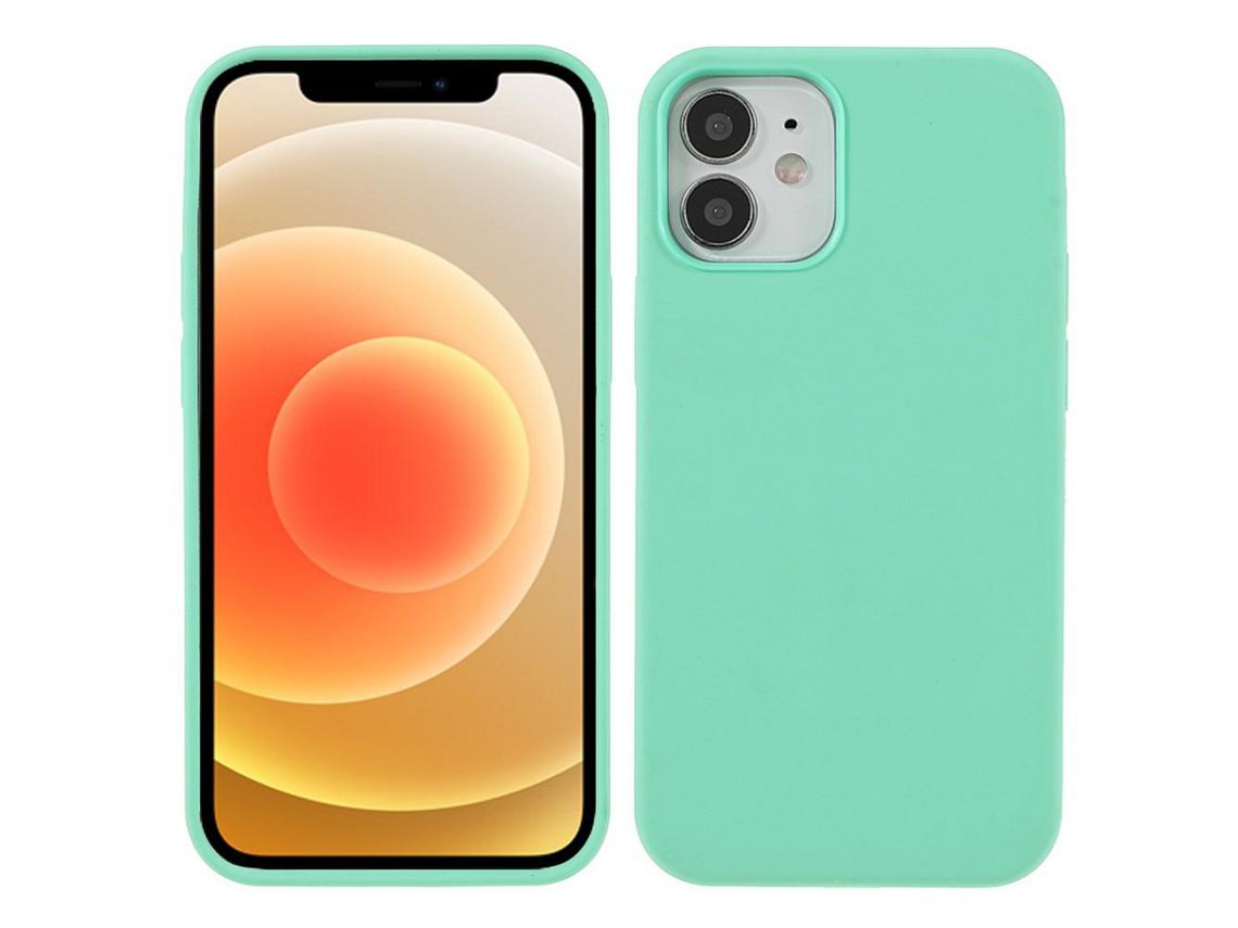 Capa silicone verde perfumado liso para iPhone 12 mini 5.4