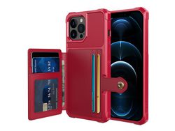 Capa PU + TPU vermelho versátil para iPhone 13 Pro 6.1