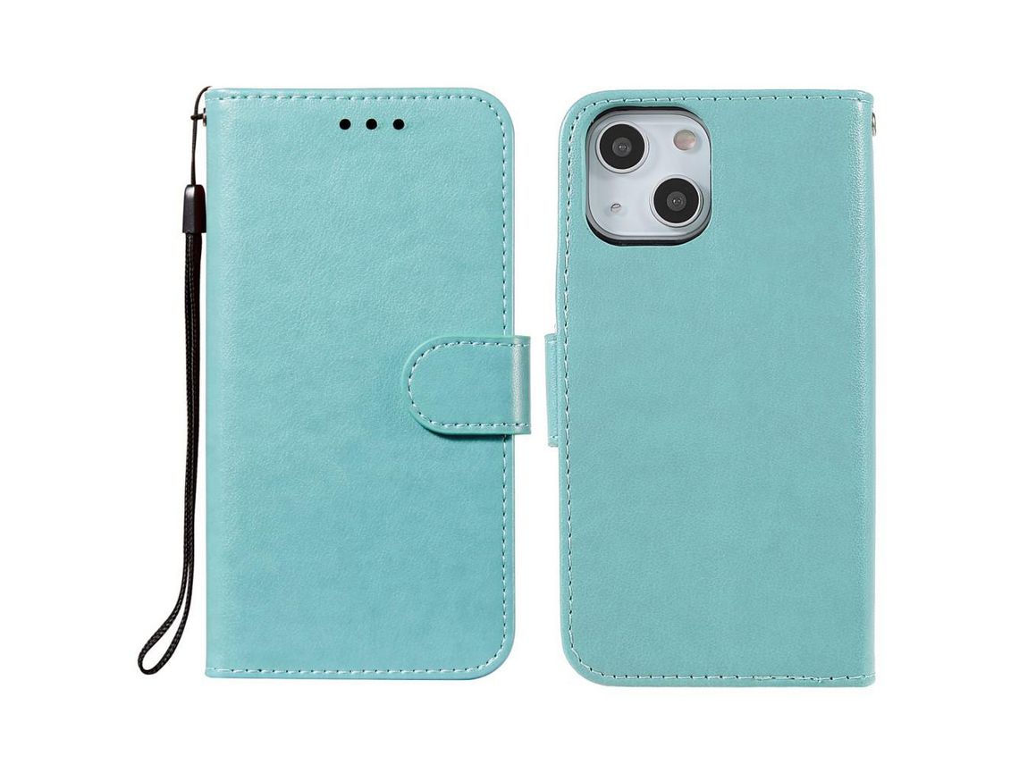 Capa PU magnético verde para iPhone 13 mini 5.4