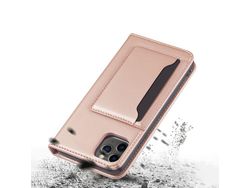 Capa TPU + PU com muleta ouro rosa para Apple iPhone 12 Max/iPhone 12 Pro 6.1