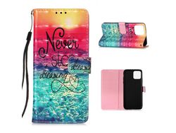 Capa PU modelada com alça nunca pare de sonhar para Apple iPhone 12 Pro Max 6.7
