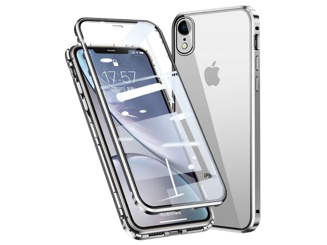 Capa de metal caixilho de montagem de revestimento magnético completo dinheiro para Apple iPhone XR 6.1