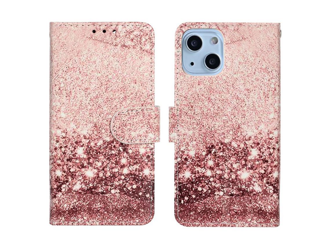 Capa PU + TPU Rosa ouro para iPhone 13 mini 5.4