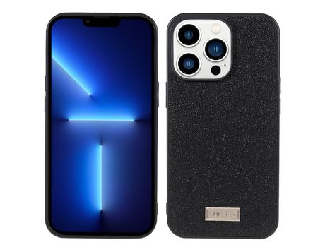 Capa TPU + PU SULADA glitter, preto híbrido para iPhone 13 Pro 6.1