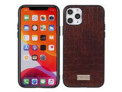 Capa TPU + PU SULADA textura de crocodilo de café para iPhone 11 Pro Max 6.5