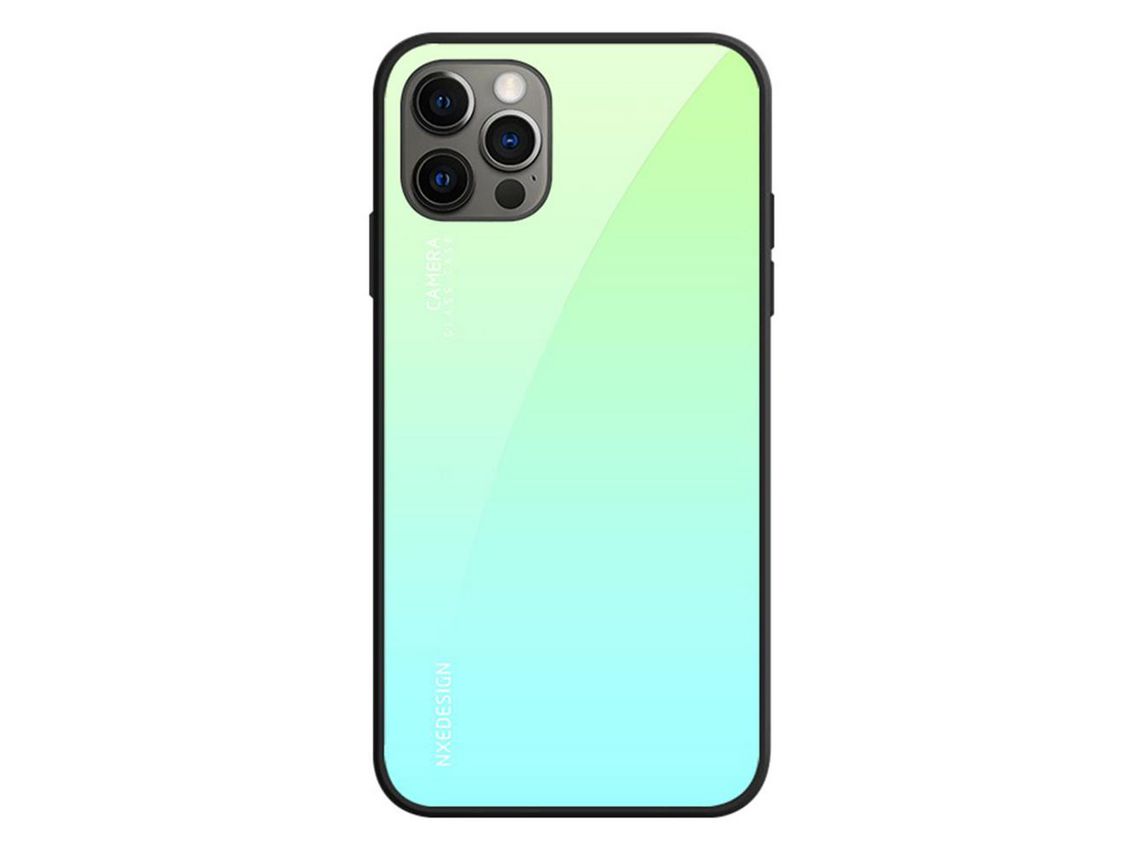 Capa TPU NXE padrão de gradiente flexível ciano/verde para iPhone 12 Pro Max 6.7