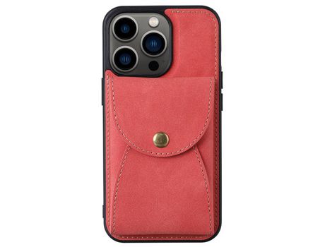 Capa TPU + PU VILI destacável 2 em 1, magnético com suporte para cartão vermelho para iPhone 13 Pro 6.1