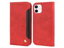 Capa PU com apoio vermelho para iPhone 12 mini 5.4
