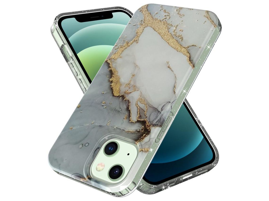 Capa TPU brilho padrão de mármore estilo G para iPhone 13 6.1