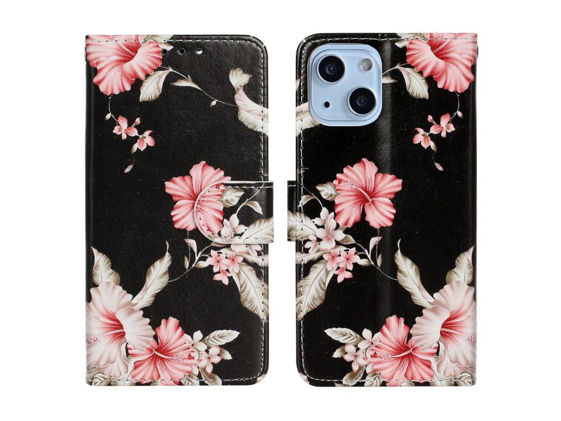 Capa PU + TPU azaléia para iPhone 13 mini 5.4