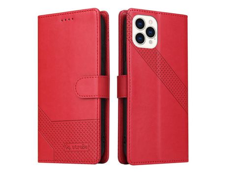 Capa PU + TPU GQ.UTROBE vermelho para iPhone 13 Pro Max 6.7