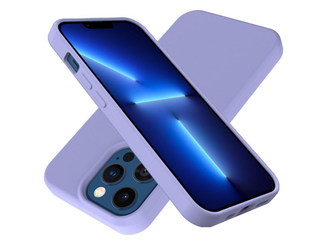 Capa TPU contra impressão digital roxo para iPhone 13 Pro Max 6.7