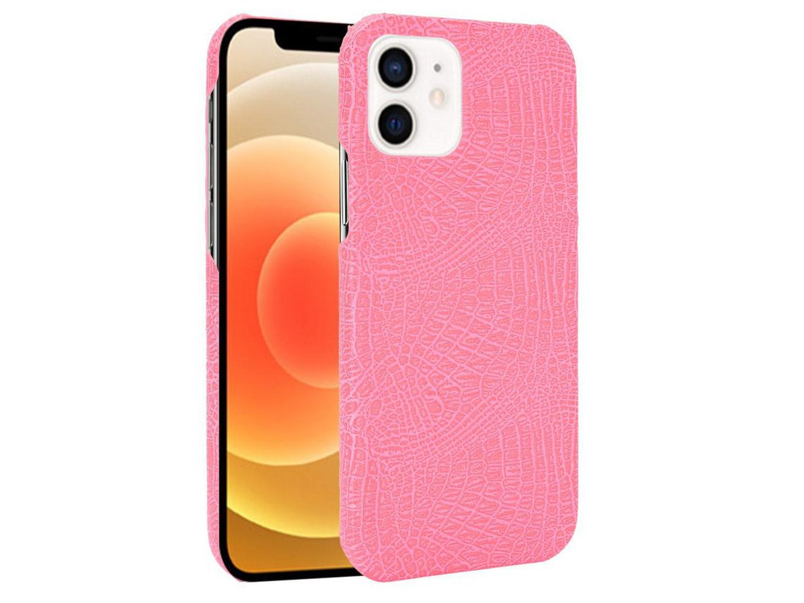 Capa TPU + PU textura de crocodilo rosa para Apple iPhone 12 Mini