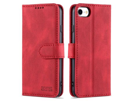 Capa PU + TPU AZNS com suporte vermelho para iPhone SE (2nd Gen)/8 4.7 /7 4.7