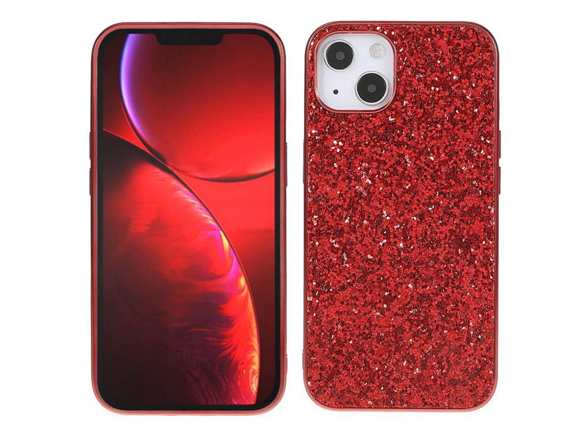Capa TPU galvanizado, anti-riscos vermelho para iPhone 13 6.1