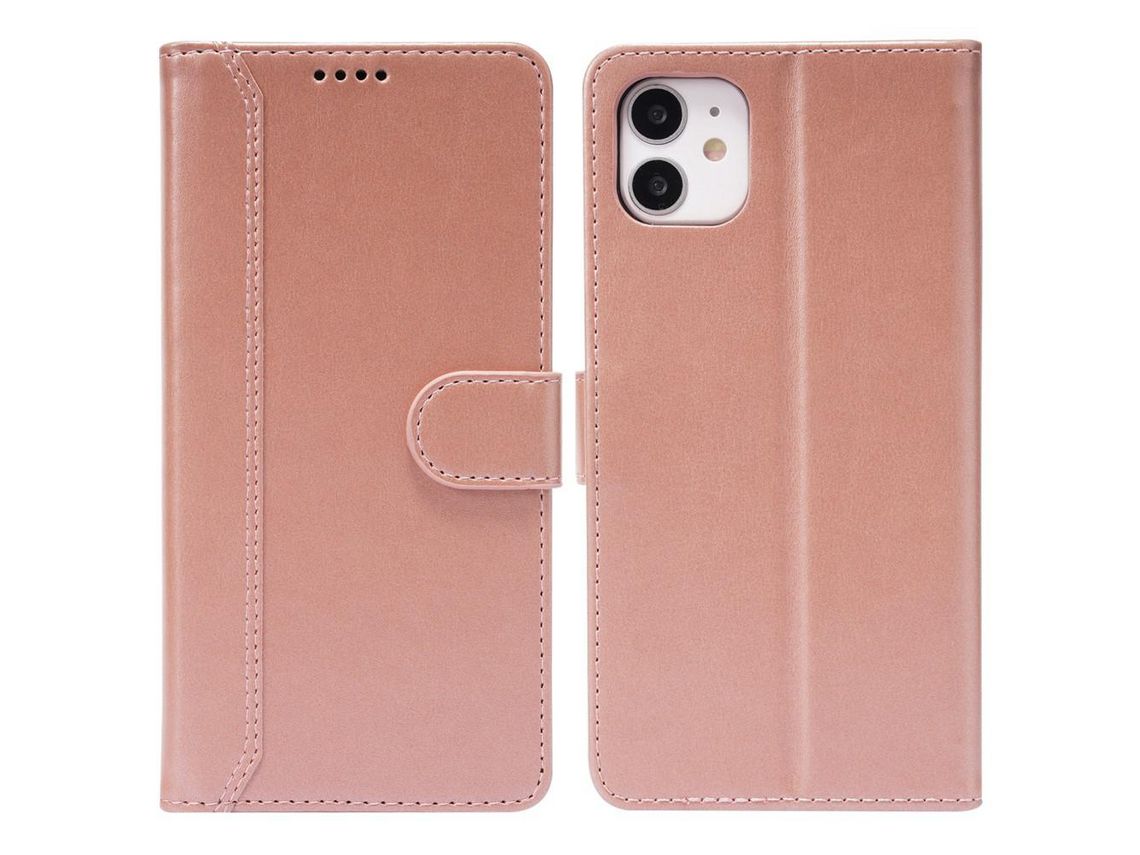 Capa PU + TPU com suporte cor de ouro rosa para iPhone 11 6.1