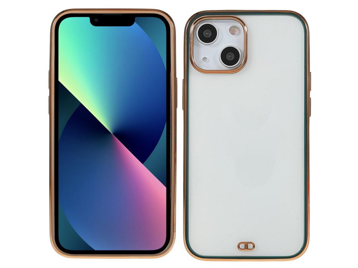 Capa TPU galvanoplastia verde para iPhone 13 6.1