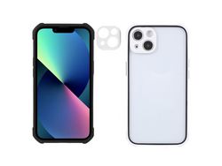 Capa TPU + acrílico almofadas de canto aprimoradas e trava-quedas preto para iPhone 13 6.1