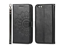Capa PU + TPU textura de costura dobrada preta para iPhone SE (2nd Gen)/8 4.7 /7 4.7