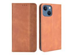 Capa PU + TPU magnético, autoabsorvente com base marrom para iPhone 13 6.1