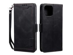 Capa PU + TPU estilo retrô preto para iPhone 13 Pro Max 6.7