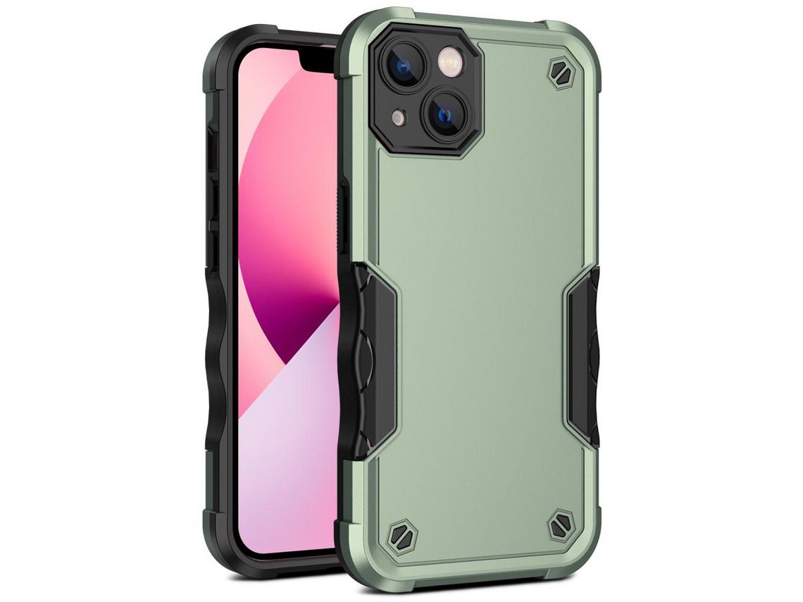 Capa TPU à prova de choque verde para iPhone 13 6.1