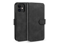 Capa PU estilo retrô com apoio preto para Apple iPhone 12 5.4