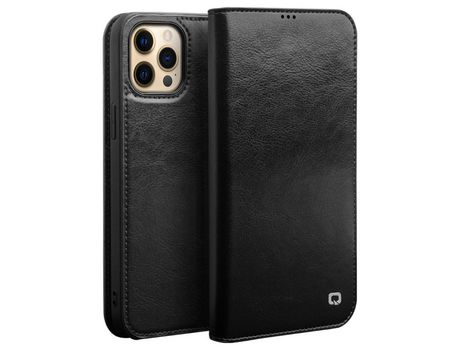 Capa de couro genuíno QIALINO Preto para iPhone 13 Pro 6.1