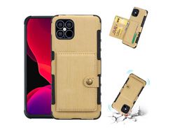 Capa TPU + PU escovado ouro para Apple iPhone 12 Pro/12 Max 6.1
