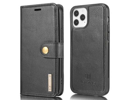Capa PU DG.MING destacável 2 em 1 preto para iPhone 13 mini 5.4