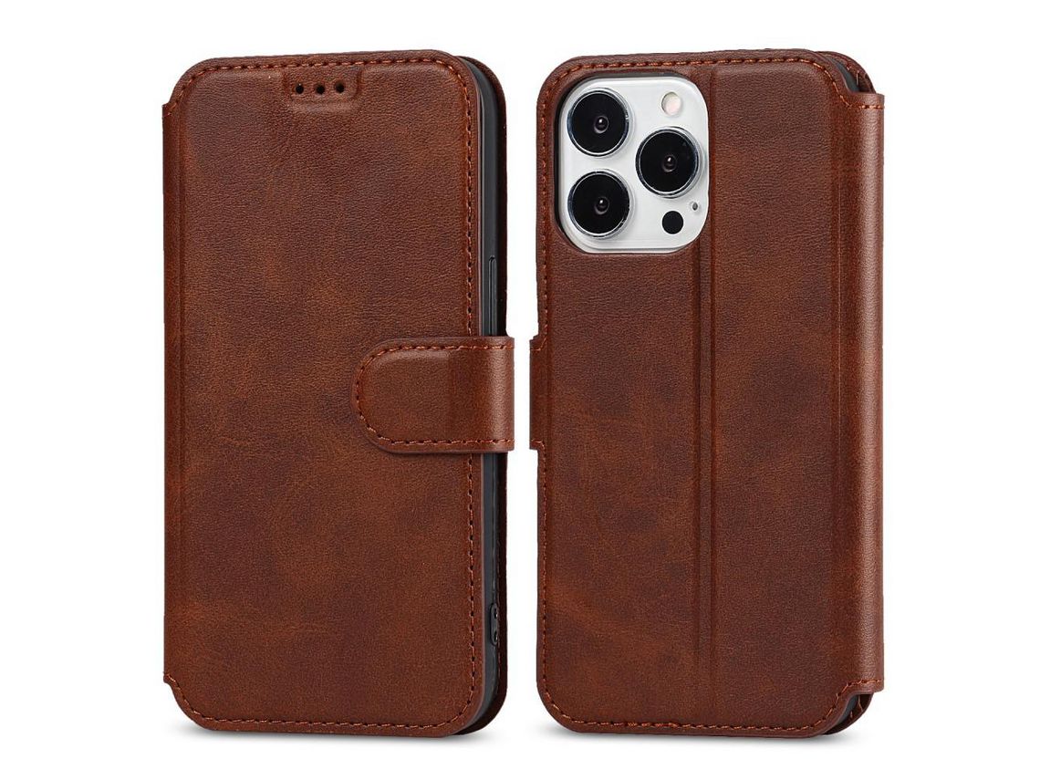 Capa PU + TPU com suporte para café para iPhone 13 Pro 6.1