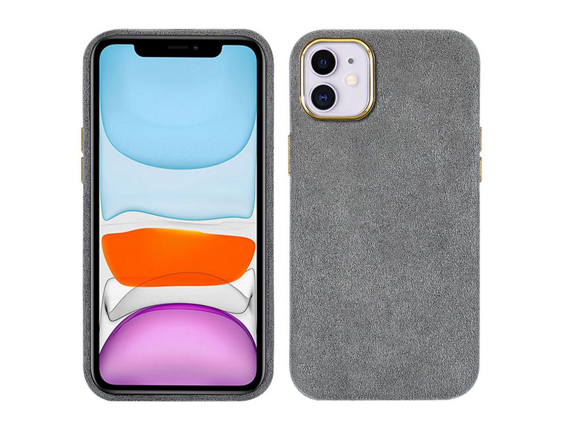 Capa TPU + PU leve cinza para iPhone 11 6.1