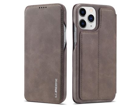 Capa PU LC.IMEEKE com suporte e porta-cartões, auto-absorvido, estilo café vintage para iPhone 13 Pro Max 6.7