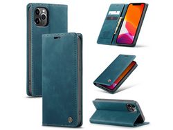 Capa PU flip auto-absorvido verde para Apple iPhone 12 Pro Max 6.7