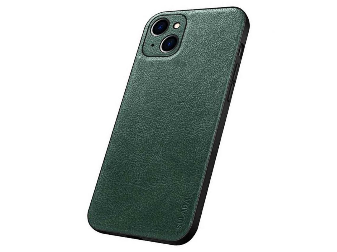 Capa TPU + PU recorte preciso verde para iPhone 13 6.1