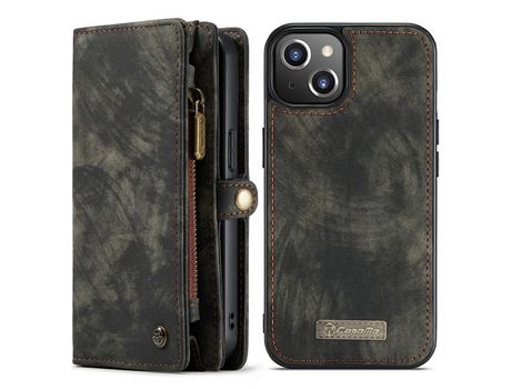 Capa PU CASEME Multifuncional 2 em 1 destacável, à prova de choque com suporte preto para iPhone 13 6.1