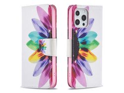 Capa PU + TPU com suporte magnético girassol para iPhone 13 Pro Max 6.7