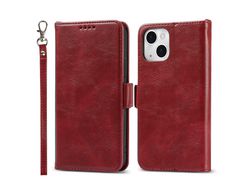 Capa PU + TPU fecho magnético estilo retrô vermelho para iPhone 13 mini 5.4