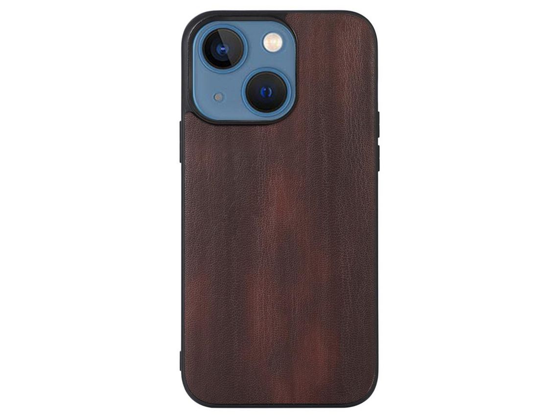 Capa TPU + PU café para iPhone 13 mini 5.4