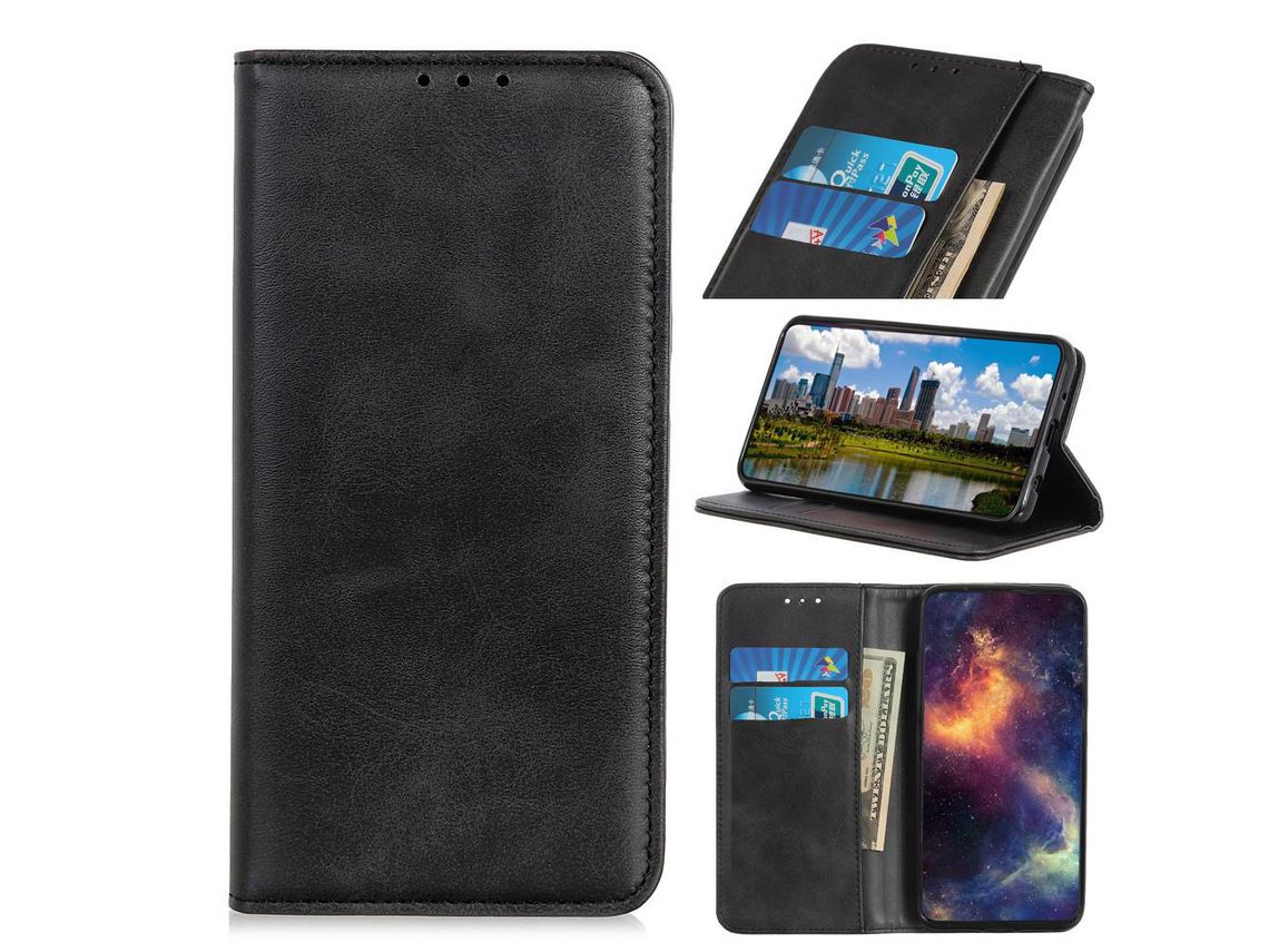 Capa PU auto-absorvido preto com apoio para Apple iPhone 5.8 (2019)