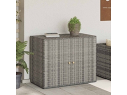 Vidaxl Armário De Arrumação P/ Jardim 100x55,5x80 Cm Vime Pe Cinzento