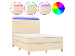 Box Spring Bed, Box Spring Beds Vidaxl Creme Tecido (140 X 200 Cm)